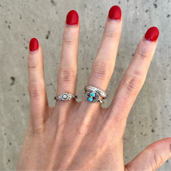 White Gold Diamond Ring Halo Style Size 5.25 - Picture 2 of 6